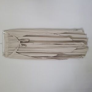 Salty Lemon Pant Womens L Beach Crinkle Pull On Wide Split Leg Travel Boho